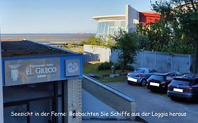 Apartment 103 im Haus Seehütte direkt am Strand in Cuxhaven Duhnen mit Seesicht in der Ferne